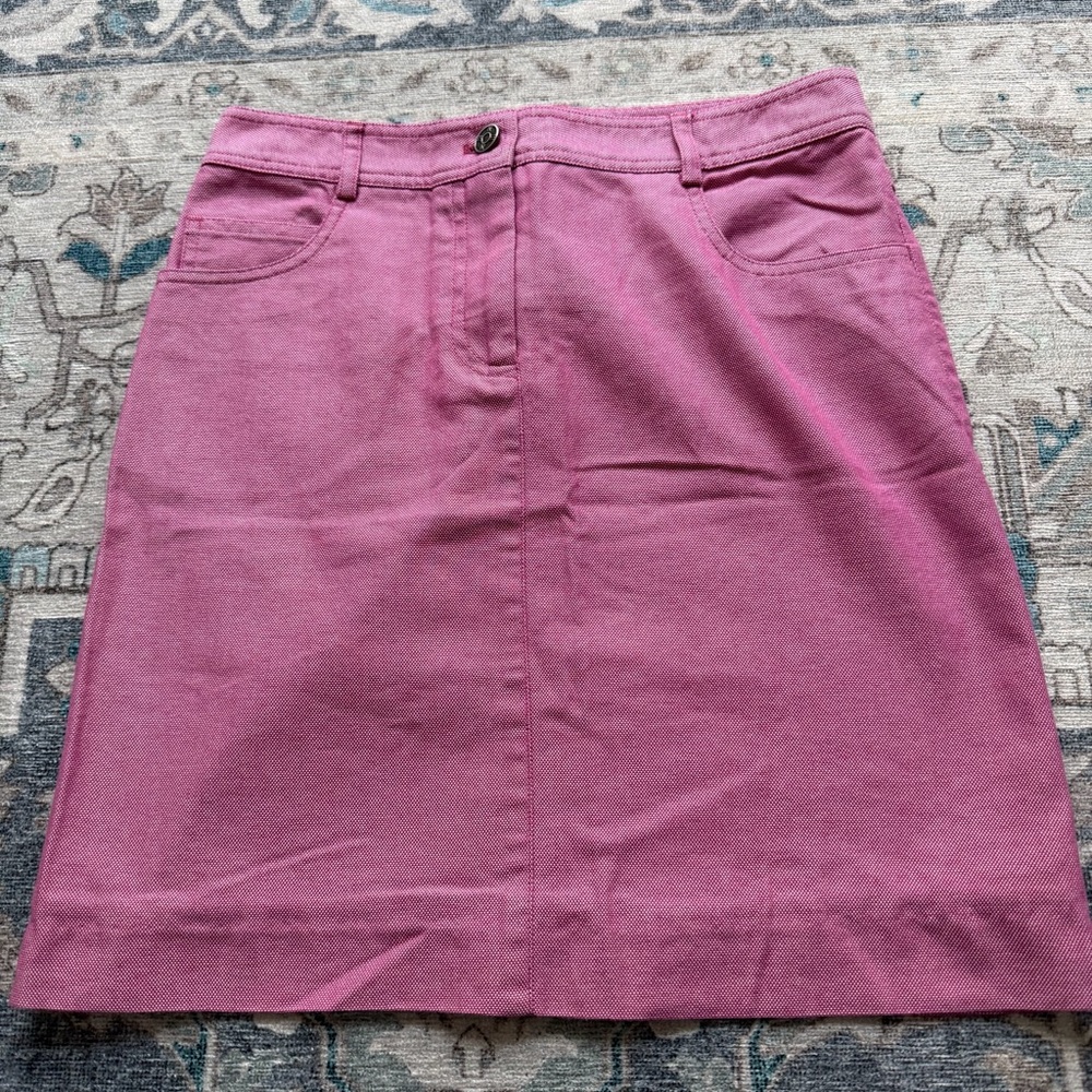 TSE Women's Pink Denim Skirt 100% Cotton Barbiecore‎ Coquette Preppy 2